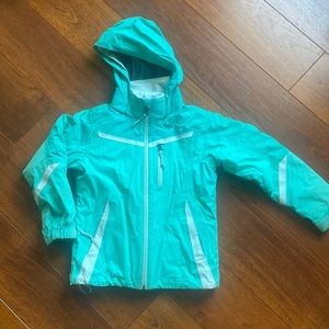 LlBean 3 in 1 parka, raincoat Mint green Girls 6x-7 Primaloft/Gore-Tex
